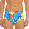 Autism Awareness Drawing Puzzle Print Men's Triangle Swim Briefs