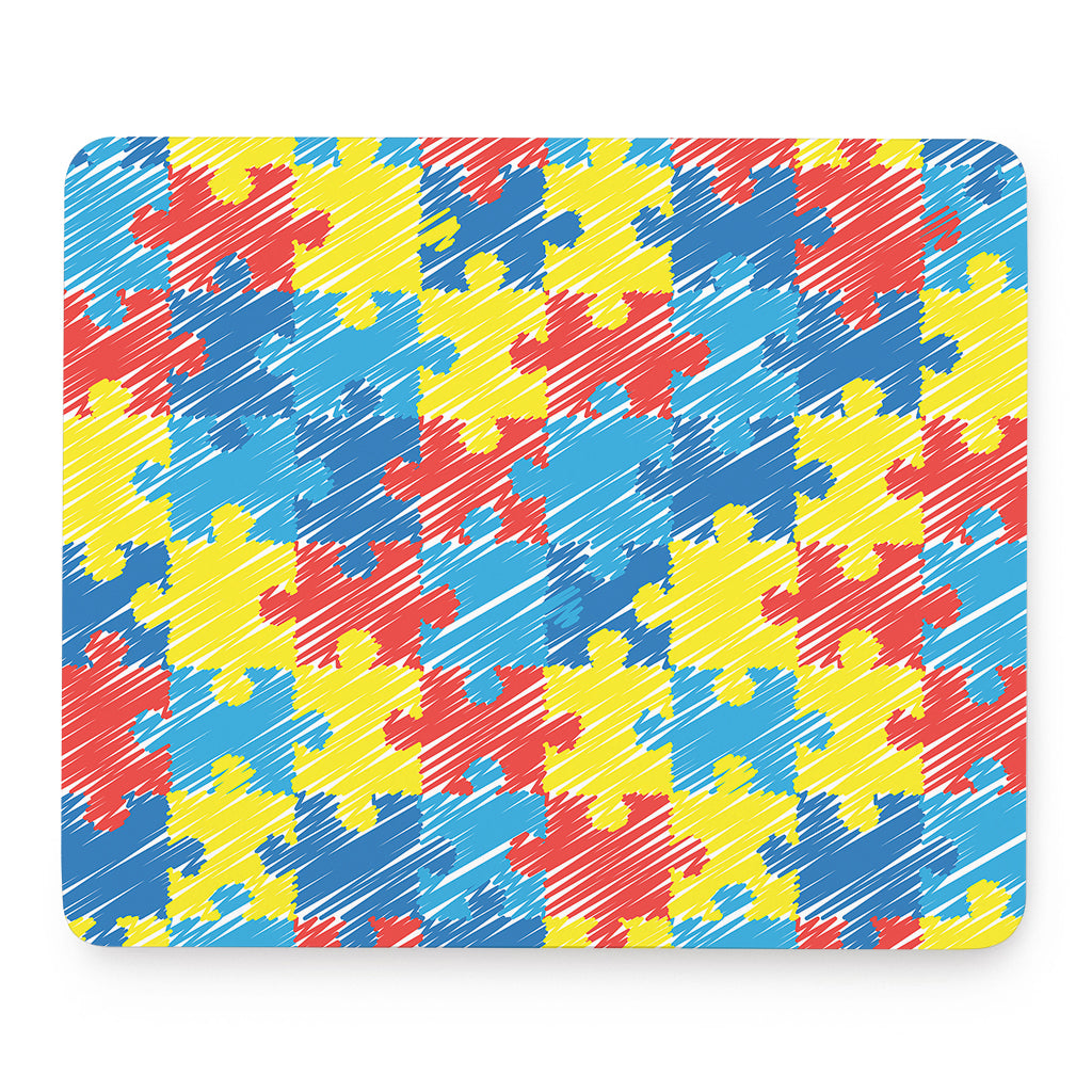 Autism Awareness Drawing Puzzle Print Mouse Pad