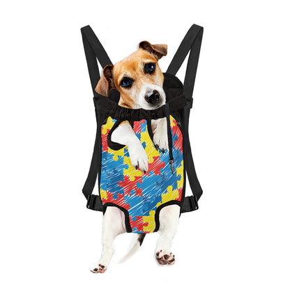 Autism Awareness Drawing Puzzle Print Pet Carrier Backpack