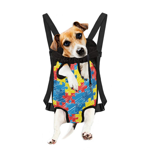 Autism Awareness Drawing Puzzle Print Pet Carrier Backpack