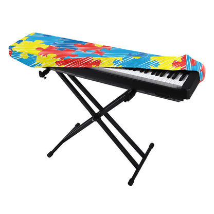 Autism Awareness Drawing Puzzle Print Piano Keyboard Cover