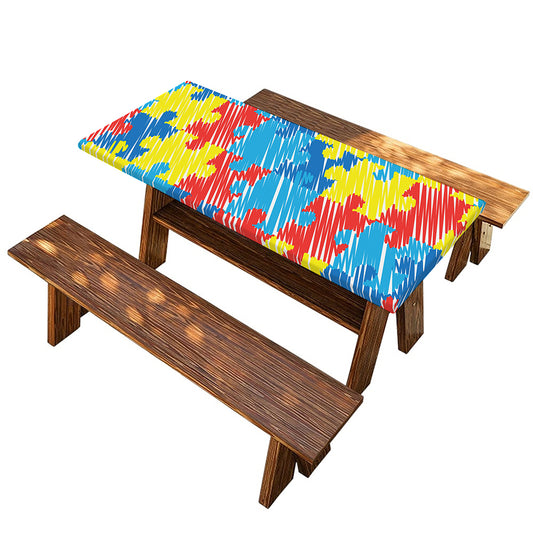 Autism Awareness Drawing Puzzle Print Picnic Table Cover