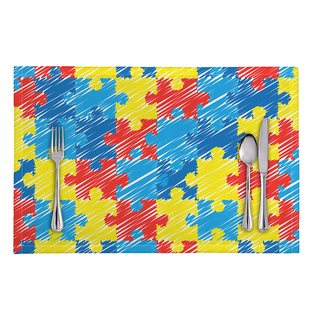 Autism Awareness Drawing Puzzle Print Placemat
