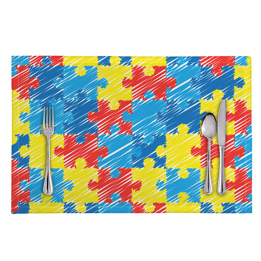 Autism Awareness Drawing Puzzle Print Placemat