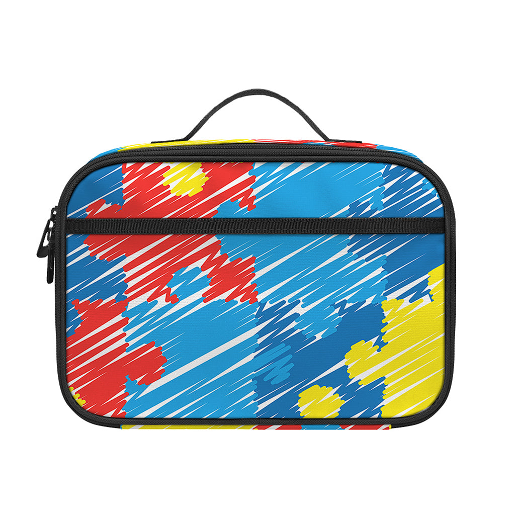 Autism Awareness Drawing Puzzle Print Portable Lunch Bag