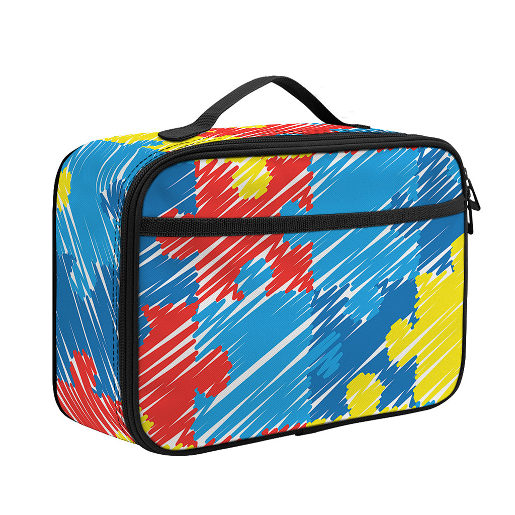 Autism Awareness Drawing Puzzle Print Portable Lunch Bag