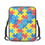 Autism Awareness Drawing Puzzle Print Rectangular Crossbody Bag