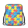 Autism Awareness Drawing Puzzle Print Rectangular Crossbody Bag