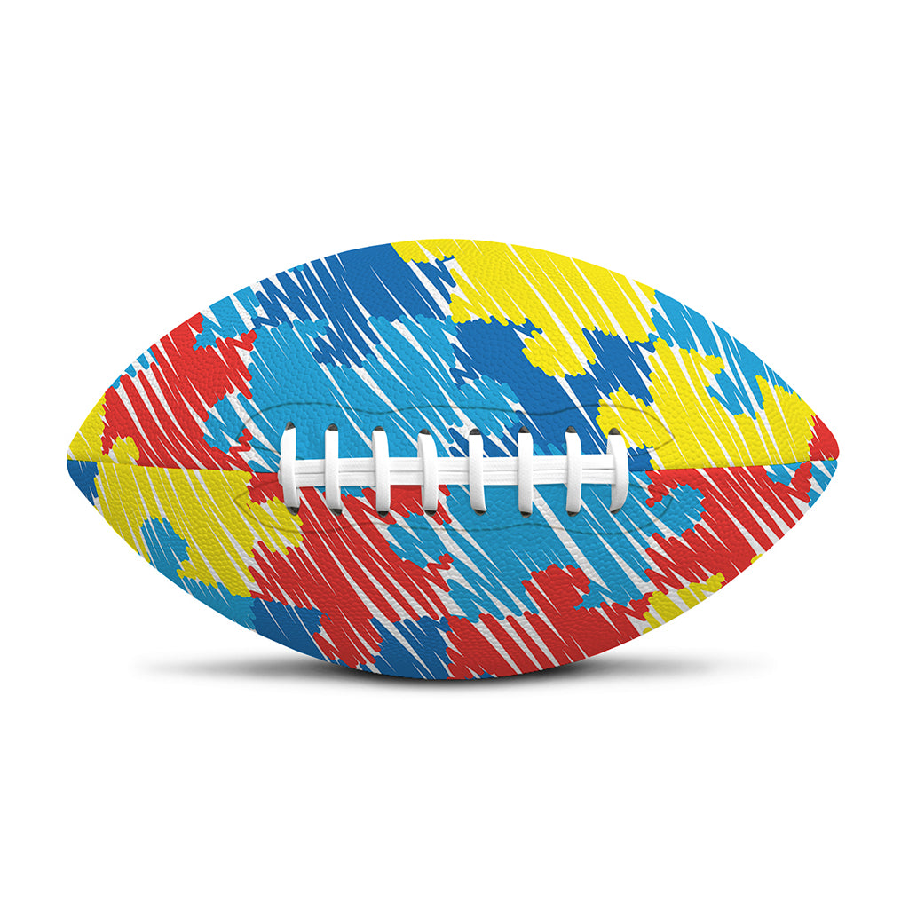 Autism Awareness Drawing Puzzle Print Rugby Ball
