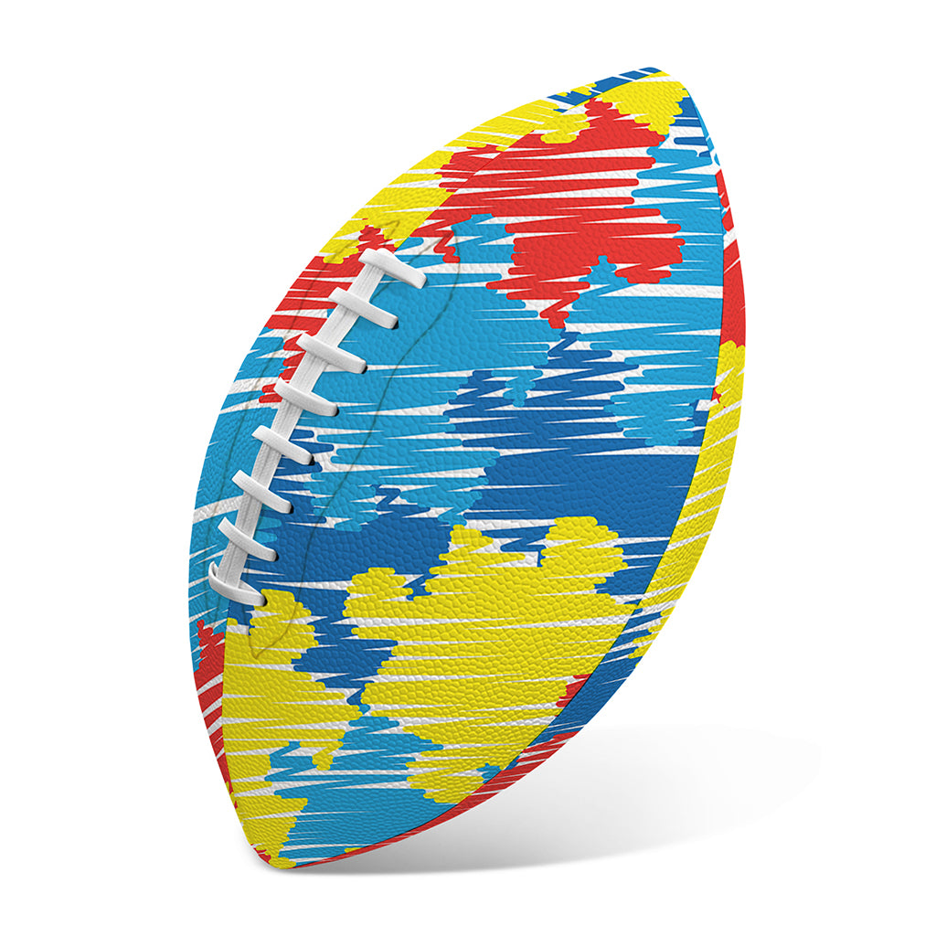 Autism Awareness Drawing Puzzle Print Rugby Ball