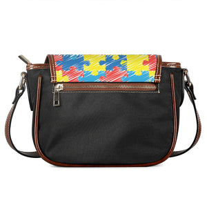 Autism Awareness Drawing Puzzle Print Saddle Bag