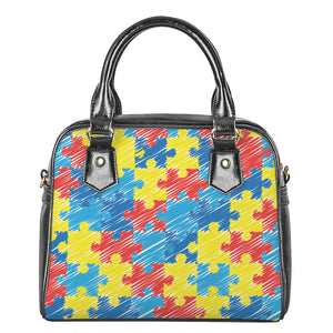 Autism Awareness Drawing Puzzle Print Shoulder Handbag