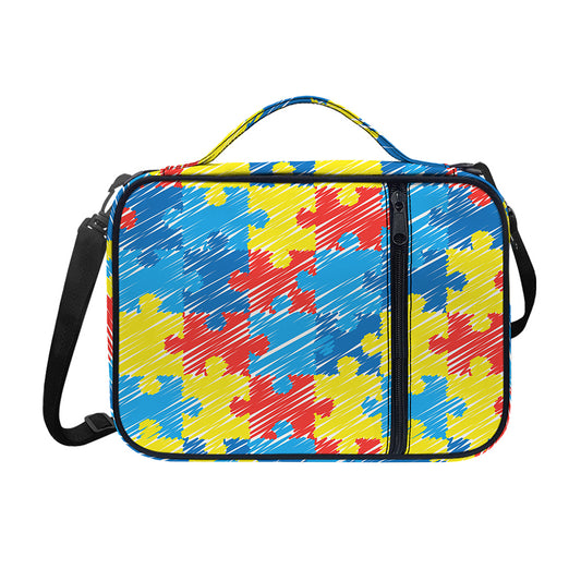 Autism Awareness Drawing Puzzle Print Shoulder Strap Bible Bag