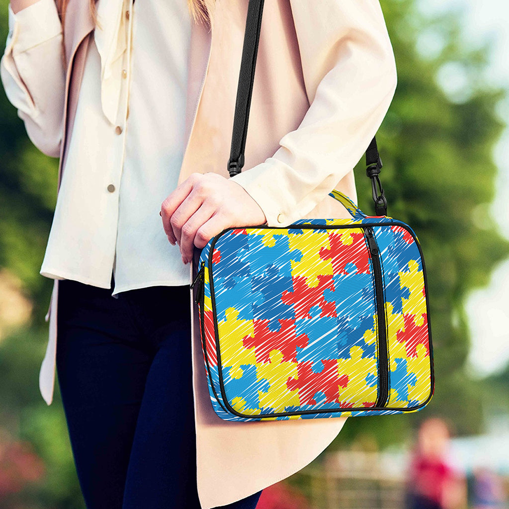 Autism Awareness Drawing Puzzle Print Shoulder Strap Bible Bag