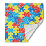 Autism Awareness Drawing Puzzle Print Silk Bandana