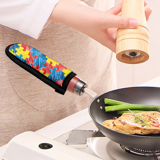 Autism Awareness Drawing Puzzle Print Skillet Handle Cover
