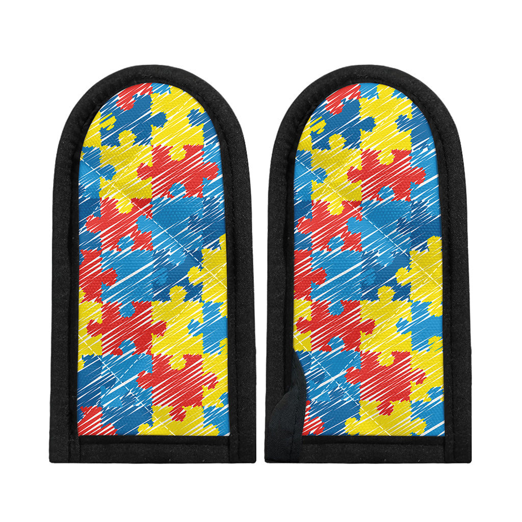 Autism Awareness Drawing Puzzle Print Skillet Handle Cover