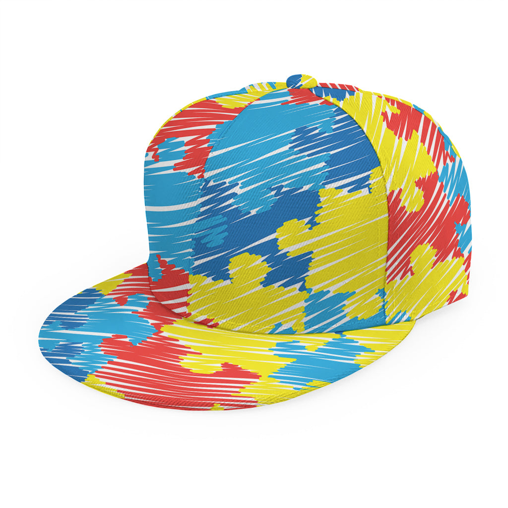 Autism Awareness Drawing Puzzle Print Snapback Cap
