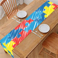 Autism Awareness Drawing Puzzle Print Table Runner