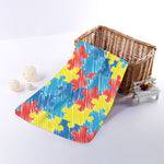 Autism Awareness Drawing Puzzle Print Towel