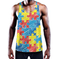 Autism Awareness Drawing Puzzle Print Men's Workout Tank Top