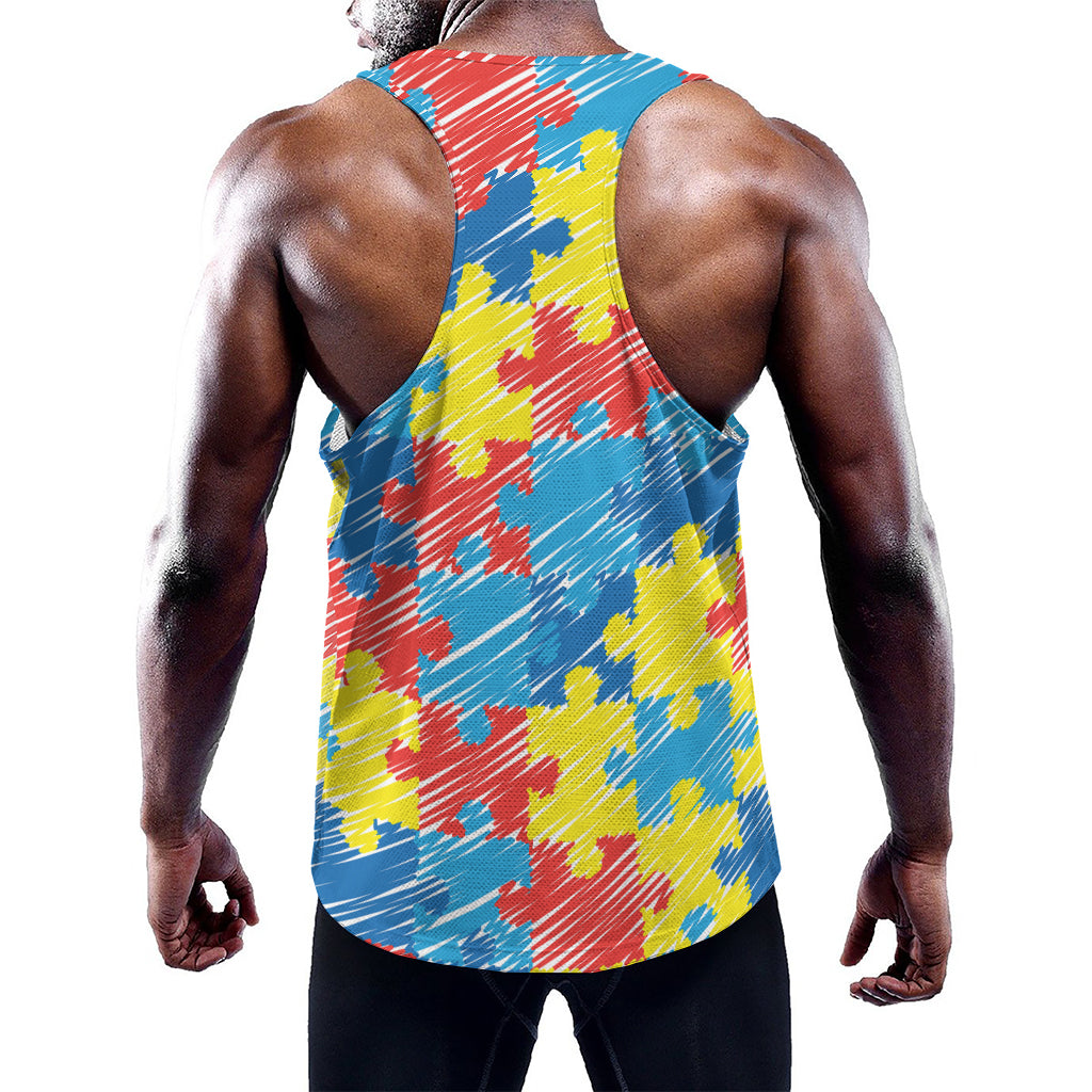 Autism Awareness Drawing Puzzle Print Training Tank Top