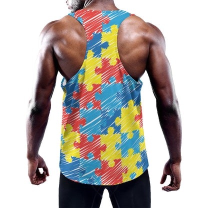 Autism Awareness Drawing Puzzle Print Training Tank Top