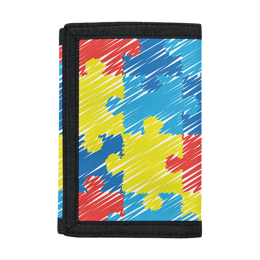 Autism Awareness Drawing Puzzle Print Trifold Wallet