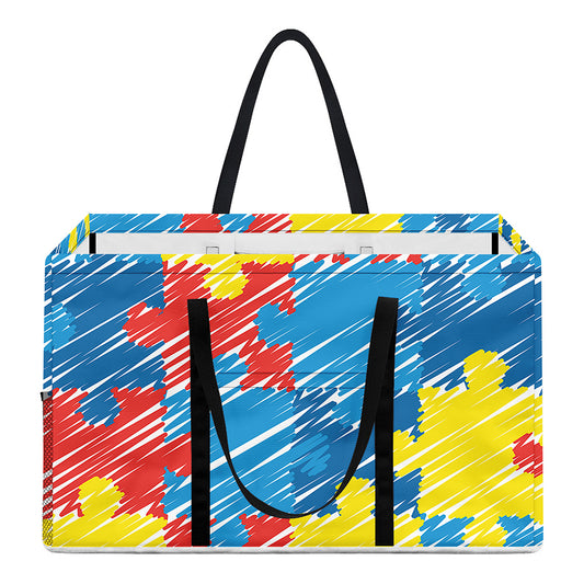 Autism Awareness Drawing Puzzle Print Utility Tote Bag