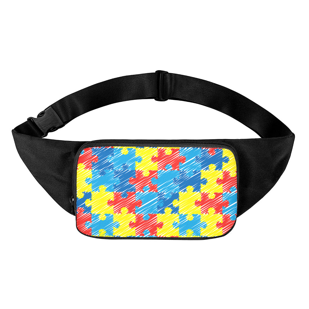 Autism Awareness Drawing Puzzle Print Waist Bag