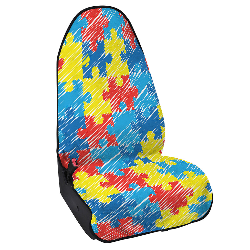 Autism Awareness Drawing Puzzle Print Waterproof Car Seat Cover