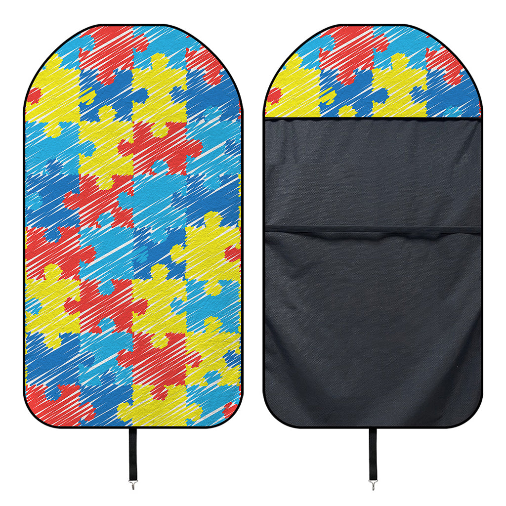 Autism Awareness Drawing Puzzle Print Waterproof Car Seat Cover