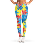 Autism Awareness Drawing Puzzle Print Women's Leggings