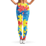 Autism Awareness Drawing Puzzle Print Women's Leggings