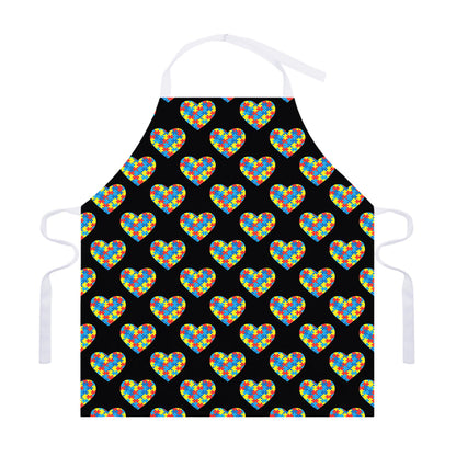 Autism Awareness Heart Pattern Print Adjustable Apron