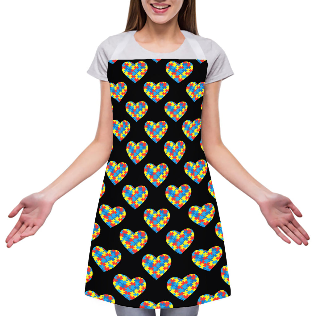Autism Awareness Heart Pattern Print Adjustable Apron