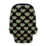 Autism Awareness Heart Pattern Print Baby Seat Cover