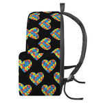 Autism Awareness Heart Pattern Print Backpack