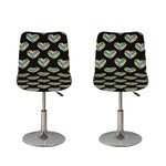 Autism Awareness Heart Pattern Print Bar Stool Covers