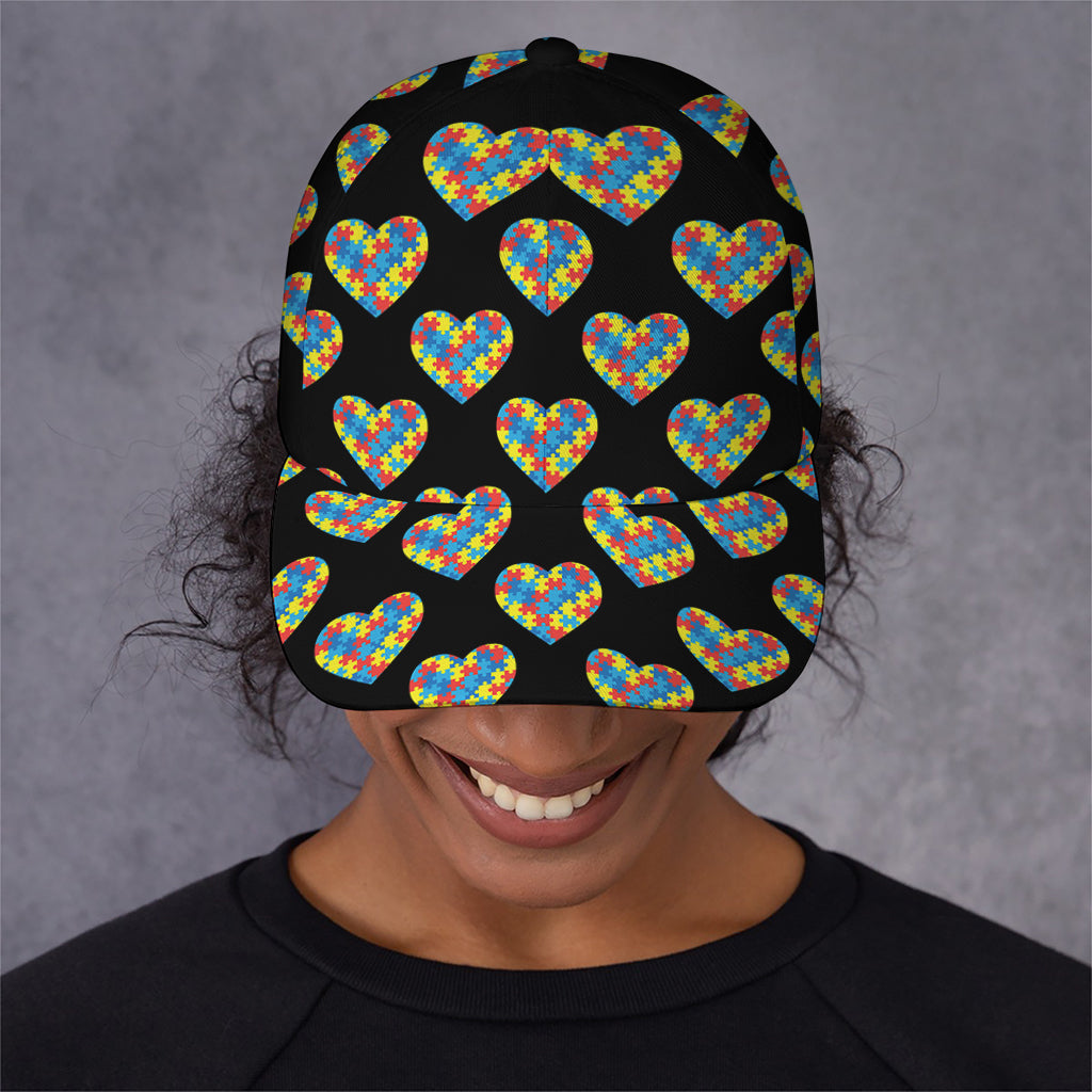 Autism Awareness Heart Pattern Print Baseball Cap