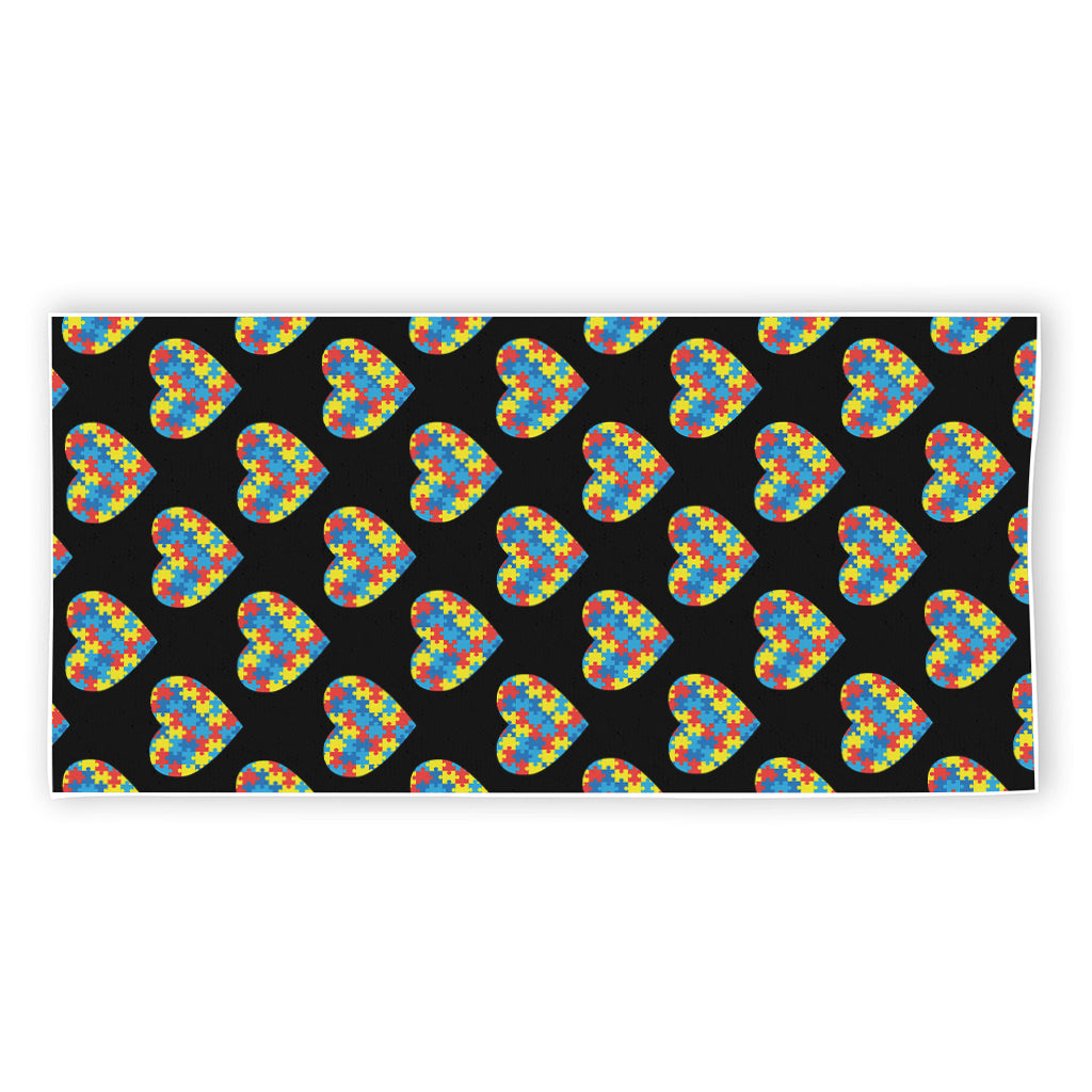 Autism Awareness Heart Pattern Print Beach Towel