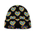 Autism Awareness Heart Pattern Print Beanie