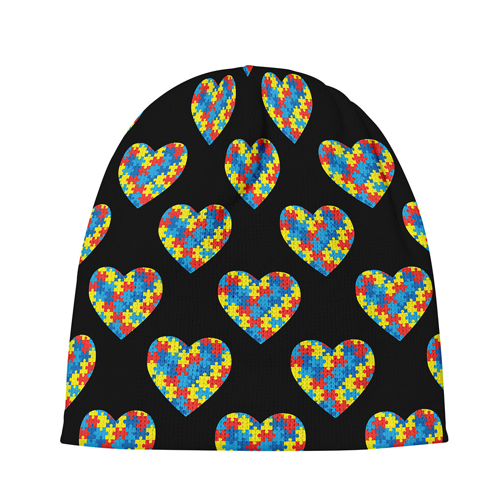 Autism Awareness Heart Pattern Print Beanie