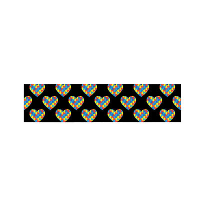 Autism Awareness Heart Pattern Print Bed Runner