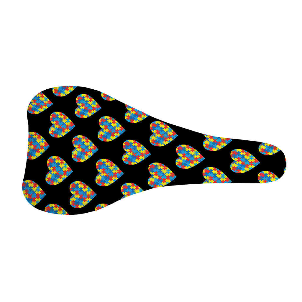 Autism Awareness Heart Pattern Print Bicycle Seat Cover