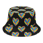 Autism Awareness Heart Pattern Print Bucket Hat