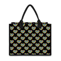 Autism Awareness Heart Pattern Print Canvas Tote Bag
