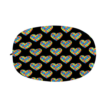 Autism Awareness Heart Pattern Print Car Side Mirror Covers