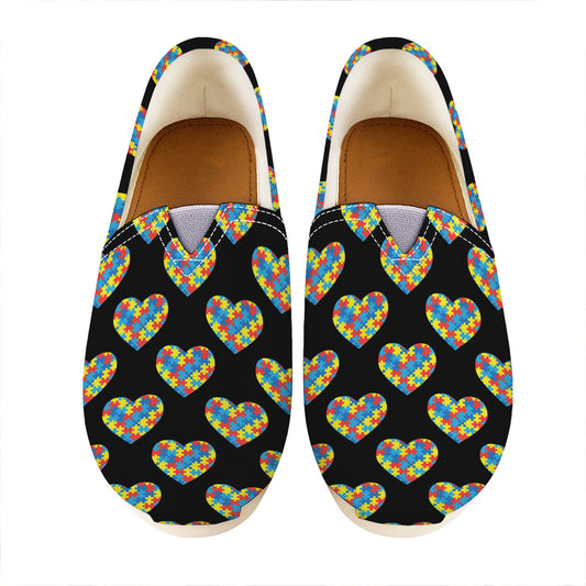 Autism Awareness Heart Pattern Print Casual Shoes