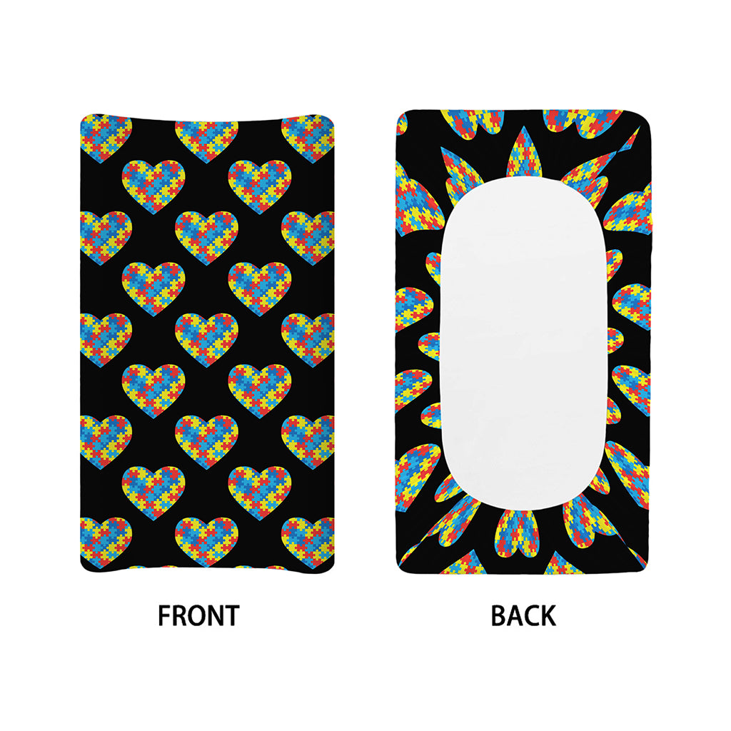 Autism Awareness Heart Pattern Print Changing Pad Cover